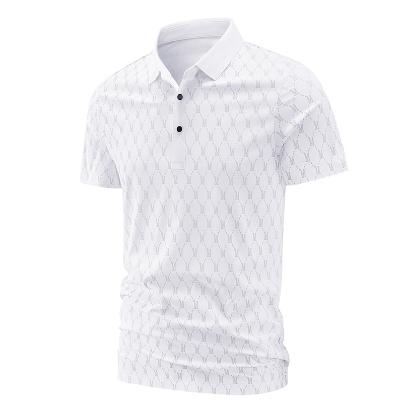 2025 Men's Comfortable Casual Solid Color for Polo Shirt 100% Cotton Skin-Friendly Knitted Versatile Two-Button Anti-Pilling XL - Image 4