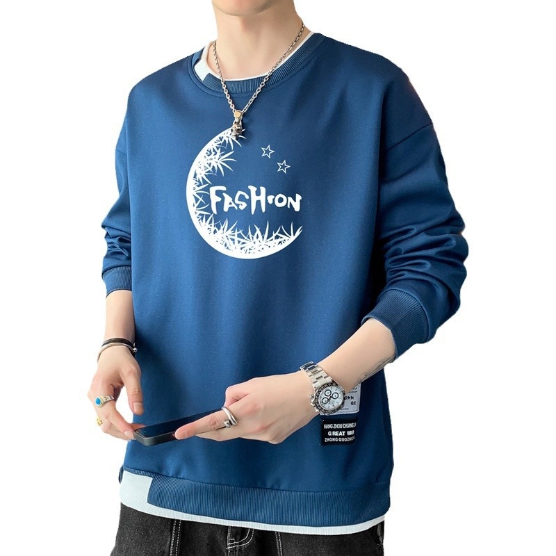 2024 Arrival Men's Long Sleeve Sweatshirt Youth Casual Style Long T-Shirt Autumn Winter Solid Knitted Easy Match Blank Design - Image 5