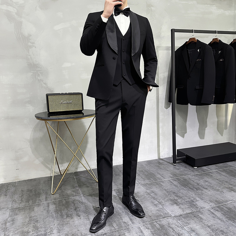 High-Grade Korean Men's Business Suit Loose Fit Pendant Single Breasted Flat Front-for Spring Autumn Foreign Trade Clearance - Image 6