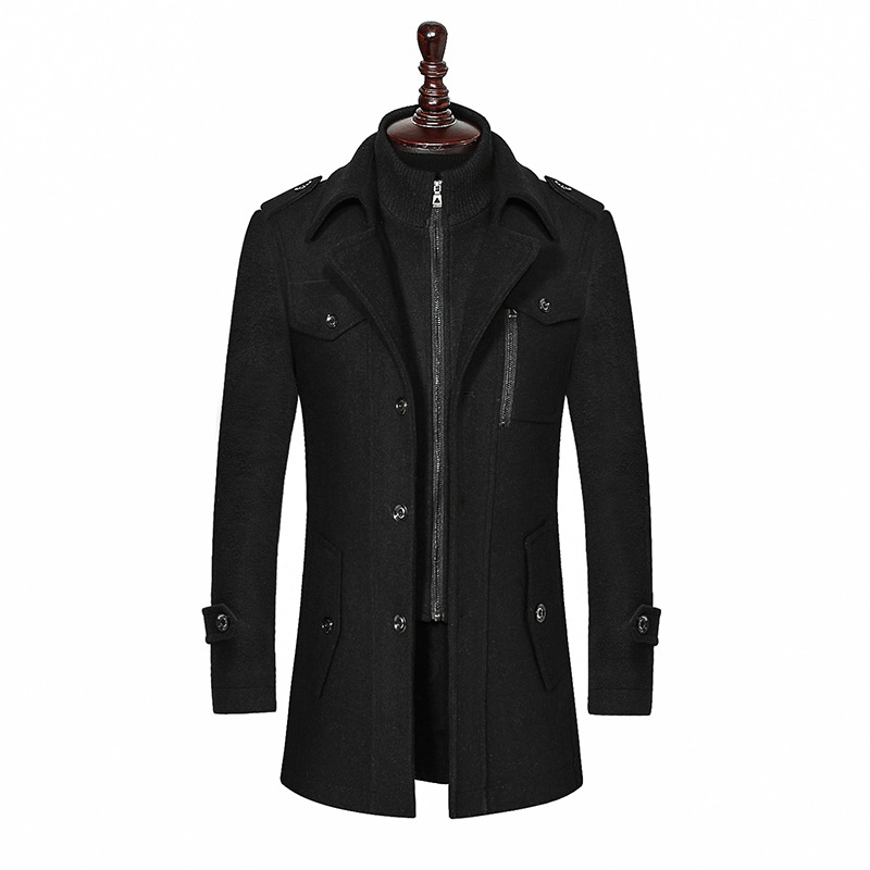 New Arrival Men's Woolen Big Coat Long Sleeve Waterproof Jacket Style Overcoat and Blazer Trench and Parkas Outerwear on Sale - Image 5