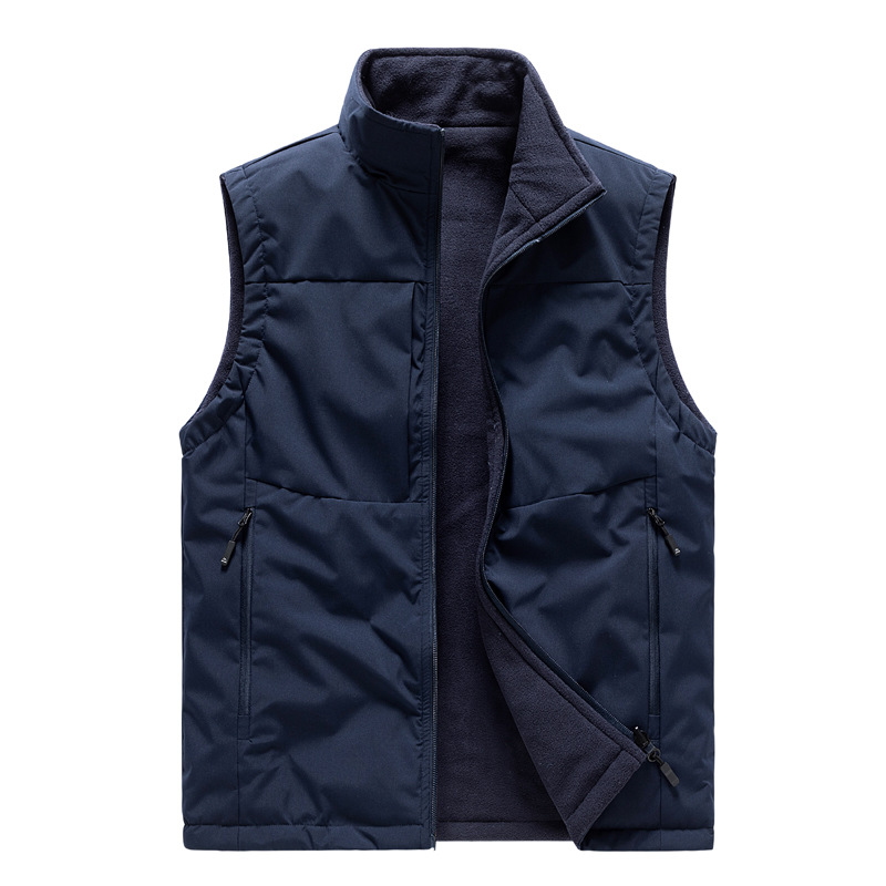 2024 Fall/Winter Casual Household Outer Wear New Double-Sided Fleece Vest Mandarin Thickened Fleece-Lined Sleeveless Heated Vest - Image 3
