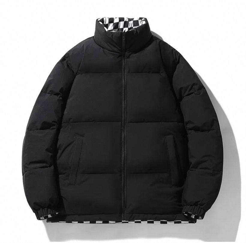 Men's Winter Outdoor Windproof Jacket Warm Reversible Wearable Coat with Stand Collar - Image 6