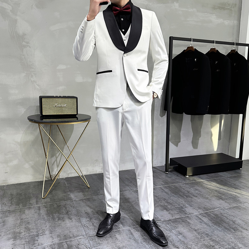 High-Grade Korean Men's Business Suit Loose Fit Pendant Single Breasted Flat Front-for Spring Autumn Foreign Trade Clearance - Image 3