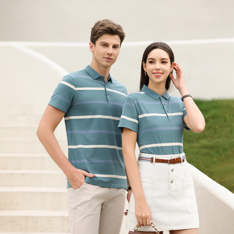 High Quality Men's 100% Cotton Striped Polo Shirt Summer Thin Business Lapel Embroidered Short-Sleeved T-Shirt Button Decoration - Image 4