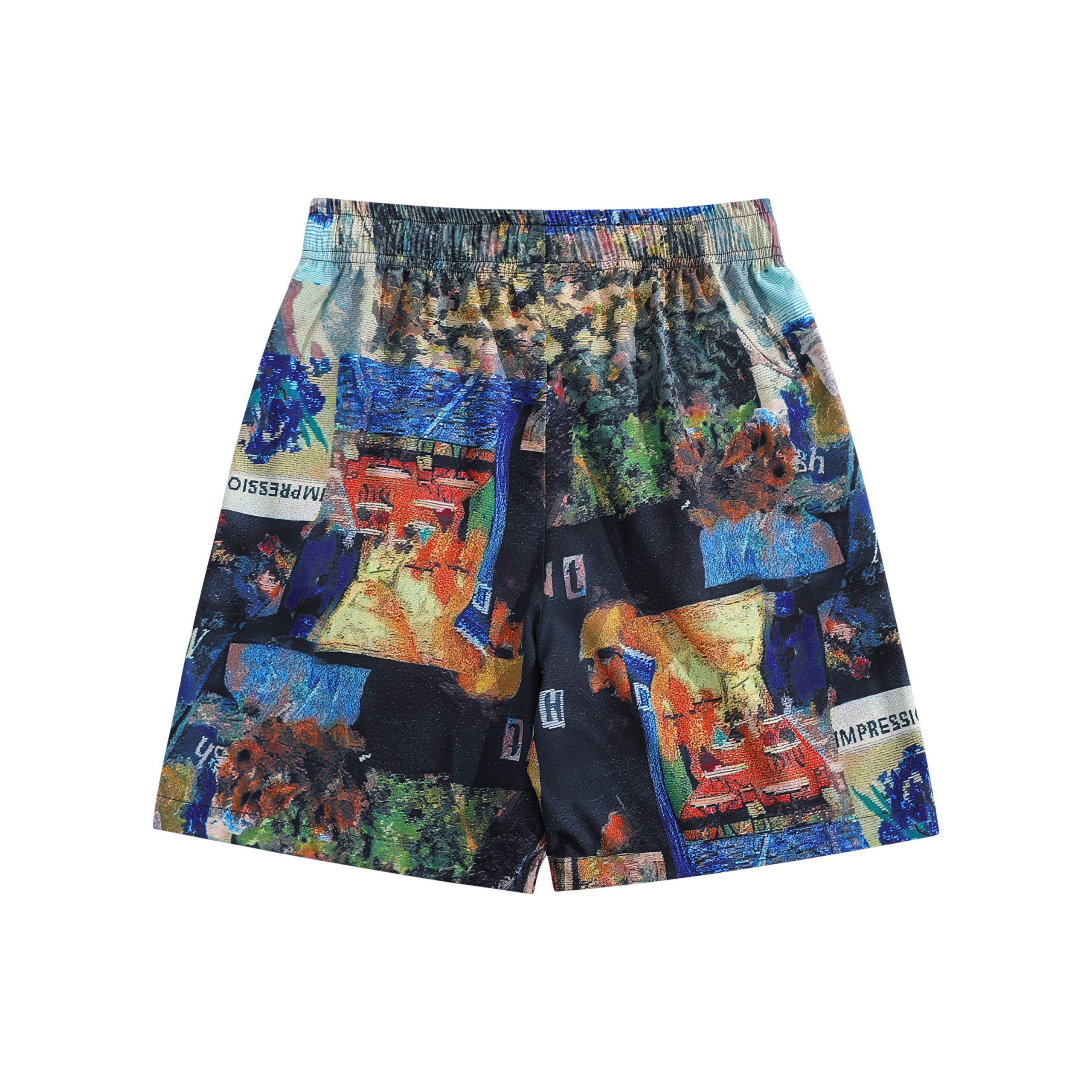 Summer Men's Casual Fashion Five-Point Shorts European American Avant-Garde 3D Print Mid Waist Straight Loose Drawstring Closure - Image 2