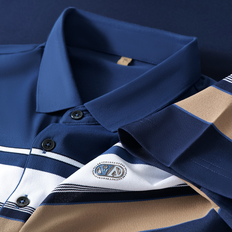 New Short-Sleeved Anti-Pilling Knitted Lapel for Men's for Polo Shirts Comfortable T-Shirt for Middle-Aged - Image 4