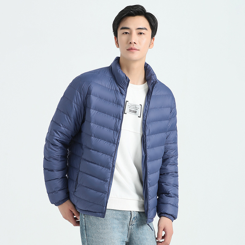Men's Fashionable Insulated Down Jacket New GB 90 White Duck Lightweight Fleece-Lined All-Match Collar for Autumn Winter - Image 3