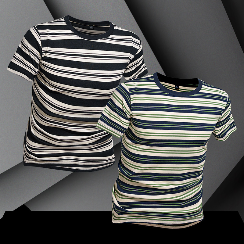 2025 Summer New Men's High-End Brand INS Top Trendy Pure Cotton Short Sleeve Casual Business T-Shirt Low Neck 100% Cotton - Image 5