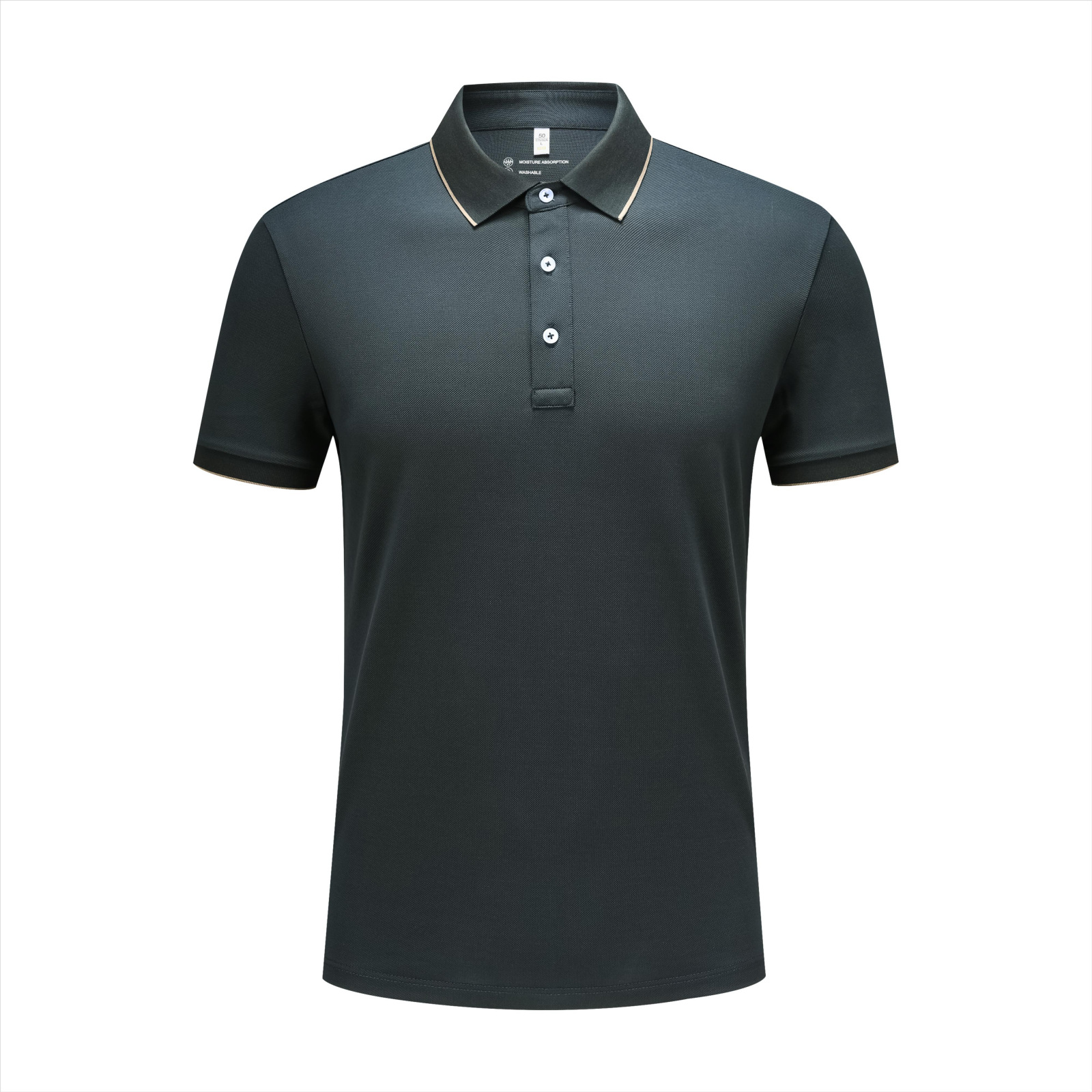 Men's Velour Short Sleeve T-Shirt Anti-Wrinkle Solid Pattern Embroidered Technique for Polo Shirts - Image 5