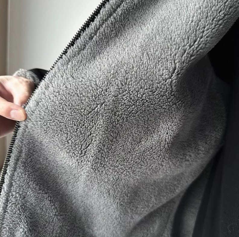 Liu Ming High Quality 2024 Winter Men Casual Warm Cotton Padded Coat Lamb Wool Thickened Denim Plus Size Jacket - Image 2