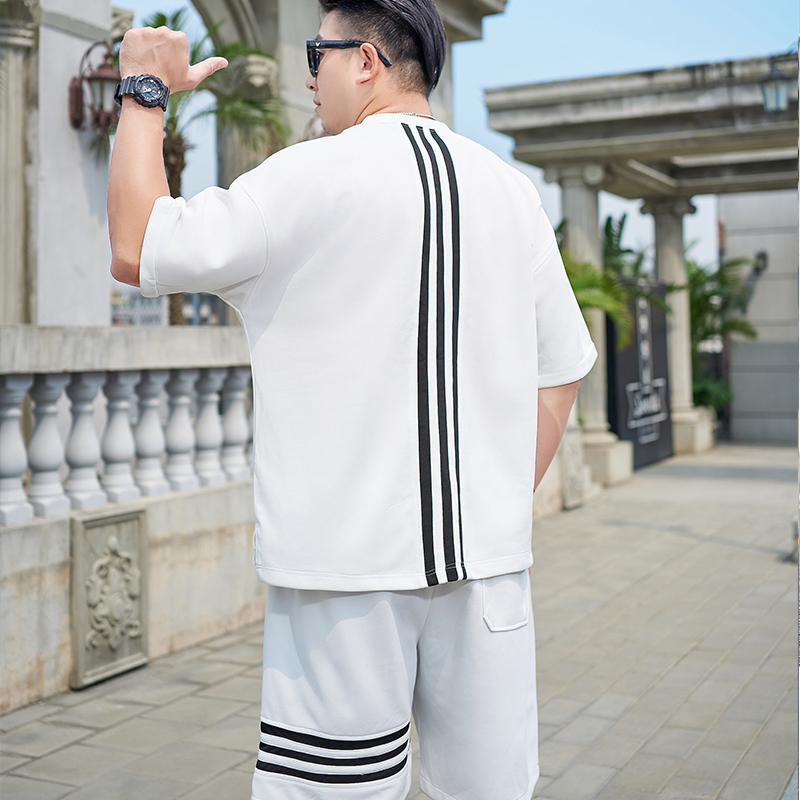 Men's Casual Sports Suit New Large Size Breathable Waffle Fabric T-Shirt Shorts Summer Outdoor Thin Short Sleeves Knitted - Image 6