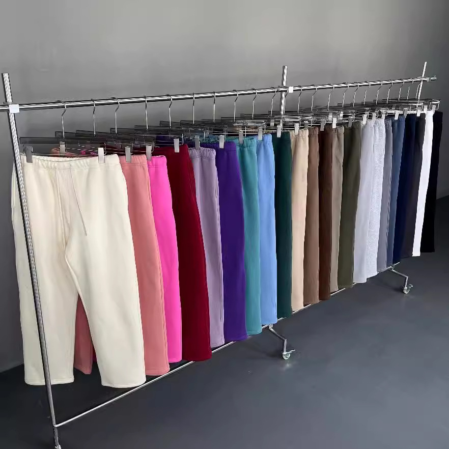 Loose-Fit Casual Sweatpants and Hoodie Set Mid-Waist Elastic Closure Flat Front WORSTED Fabric - Image 2