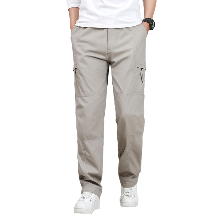 Men's 100% Cotton Sport Style Sweatpants Mid-Thick Velvet Woven with Zipper Fly Closure Waterproof Logo on Waist Loose Fit - Image 2