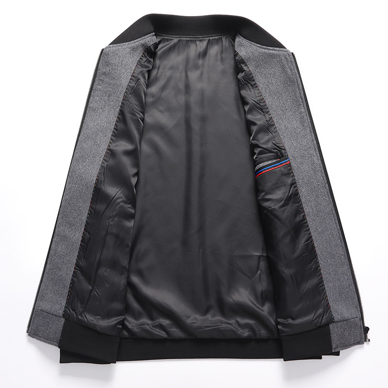 2024 Men's Woolen Business Casual Top with O-Neck Baseball Collar Winter Fashion Brand New Dad Top for Men Spring and Autumn - Image 5