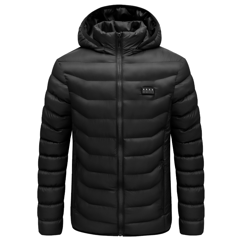 Men's Winter Thermal USB Heated Varsity Jacket Hot Warm Outdoor Heated Intelligent Temperature Control Hooded Warm Coat - Image 2