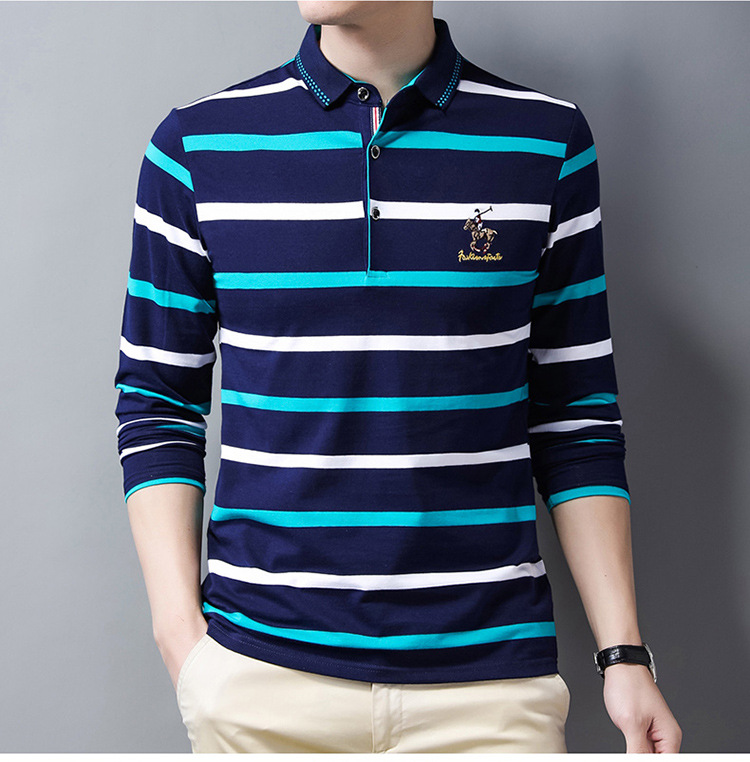 Men's Sleeved for Polo Shirt Solid Pattern Embroidered Design Dark Colored Anti-Pilling Feature ODM Customizable Techniques - Image 2