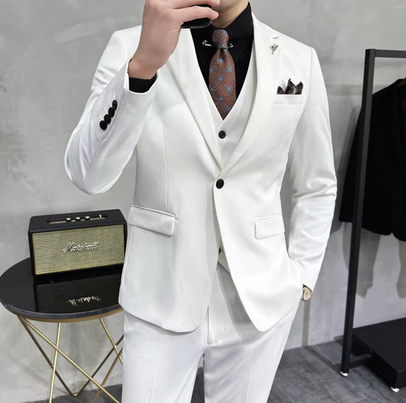 Fashion Business Suit Korean Slim Men's Suit Coat One Button Suitcase Supply - Image 2