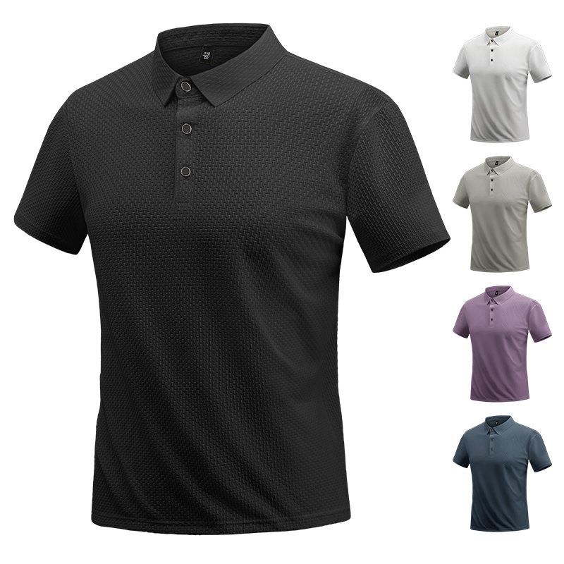 2025 Summer Cross-Border XL Men's Short Sleeve Shirt New Business Casual Polo Collar Dress Formal Dad - Image 2