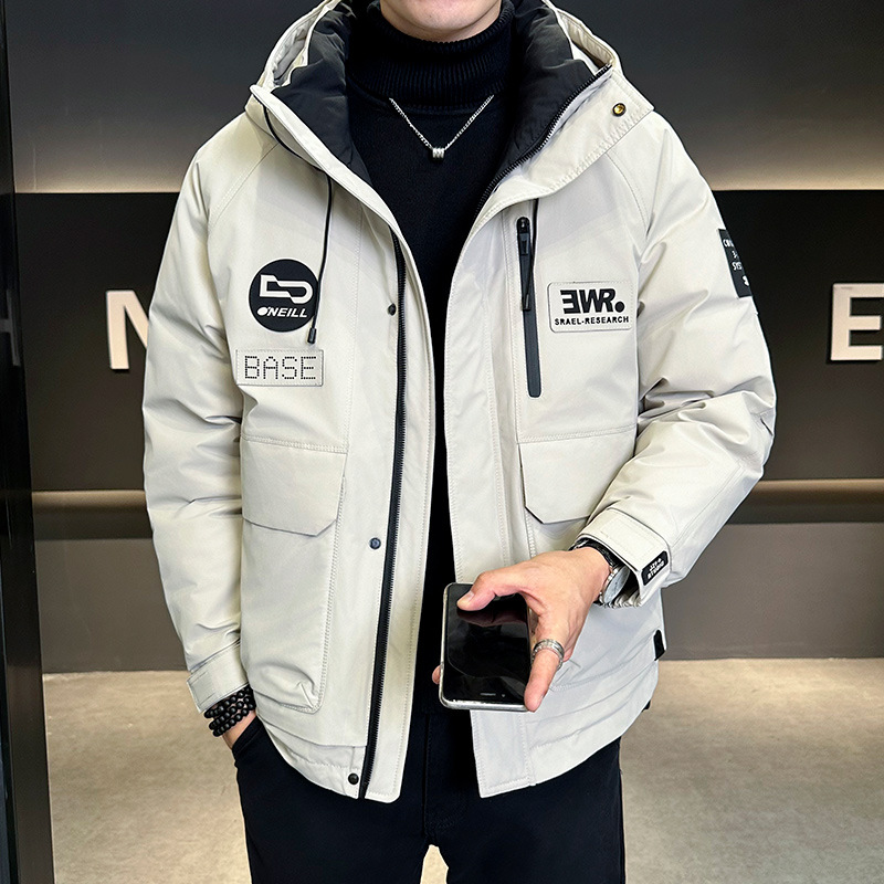 Men's High Quality Hooded Winter Jacket Cross-Border Fashionable Brand Stand Outdoor Sports Casual Zipper New Arrival Mountain - Image 3