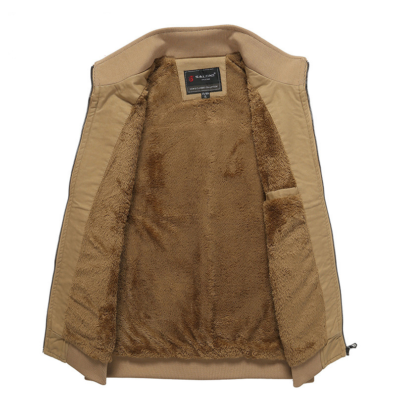 Men's Winter Sleeveless Vest Porter Sherpa Lining Cotton Filled Logo Decorated Travel Photo Fishing Jacket Outer Wear Fabric - Image 4