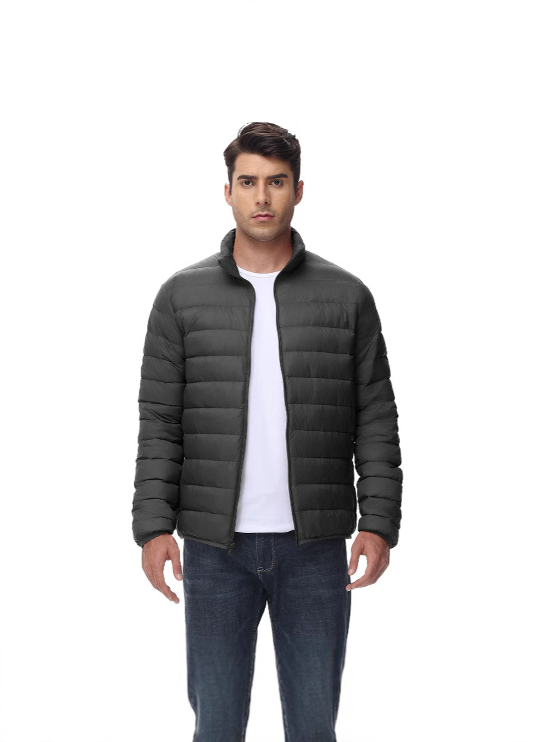 Guangzhou Men's Winter Outdoor Jacket Breathable down Puffer with Zipper Closure Solid Stand Collar Adult Size - Image 2