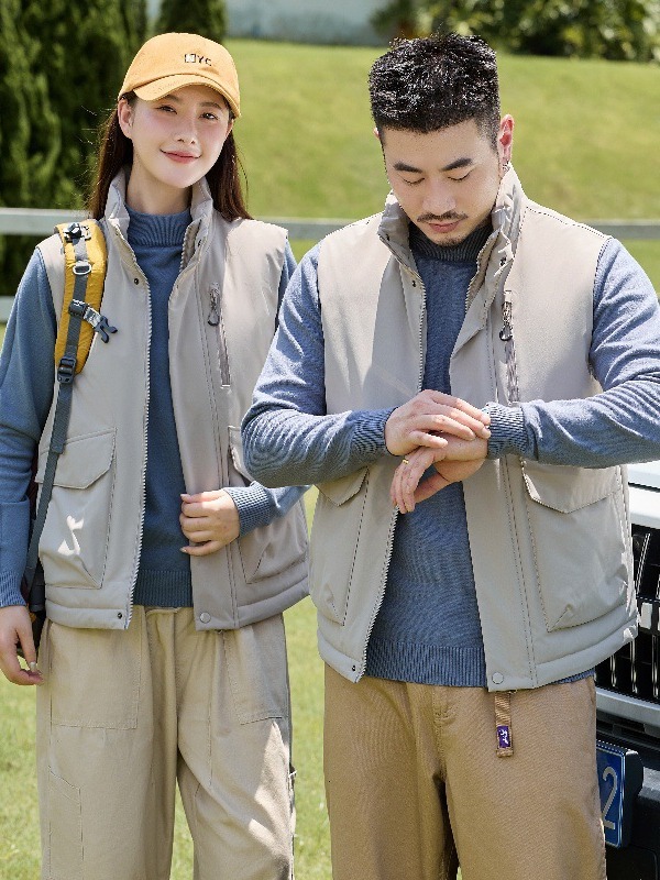 Customizable Zipper Closure Cotton Nylon Vest for Men Women Graphene Heat-Gathering Winter Outdoor Wear Logo Decoration Casual - Image 2