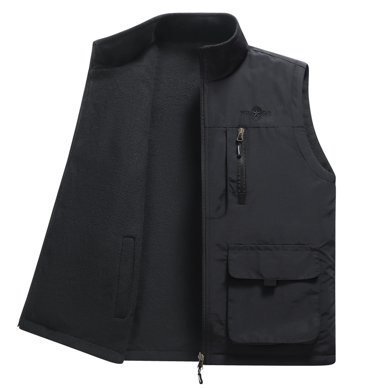 Men's Casual Winter Tactical Vest Pant Set Canvas Safety Waistcoat 6 Weighted Running Zipper Closure Ensembles Vestes Homme - Image 5