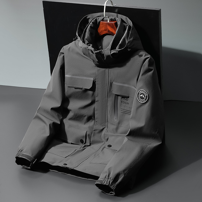 Men's Women's Three-in-One Outdoor Work Coat Jacket Autumn Winter Wool Stand Warm Liner Long Zipper Mountaineering Adults - Image 3