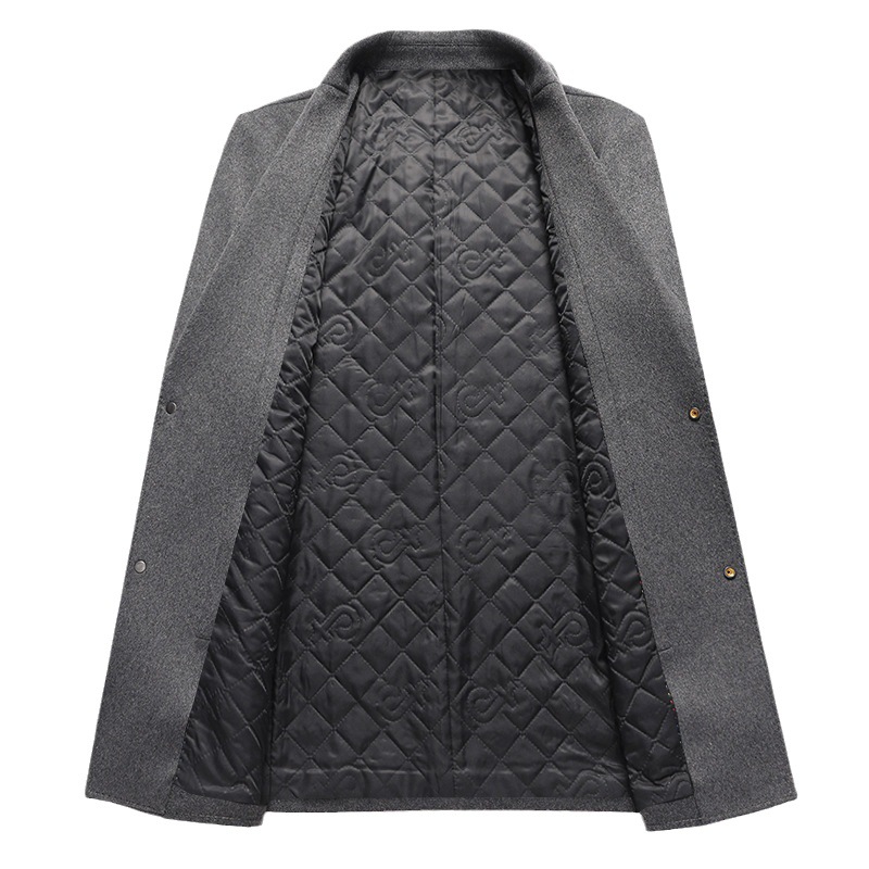 Men's Trendy Business Luxury Suit Double-Sided Woolen Coat for Autumn Winter Button Decoration Light Woolen Long Overcoat - Image 5