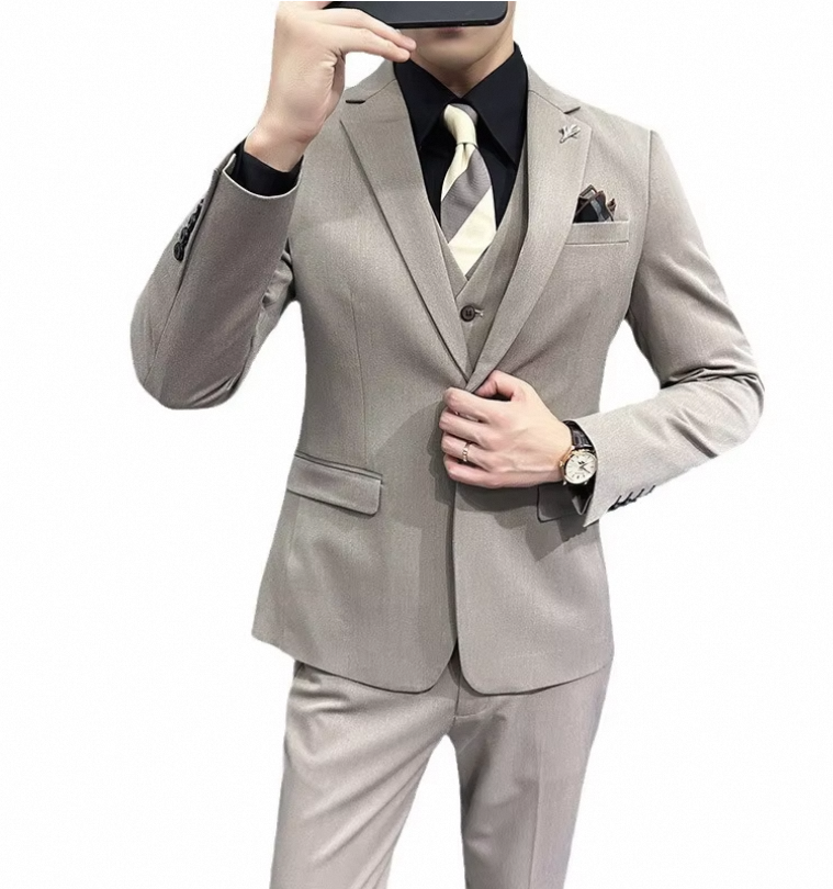 Fashion Business Suit Korean Slim Men's Suit Coat One Button Suitcase Supply - Image 5