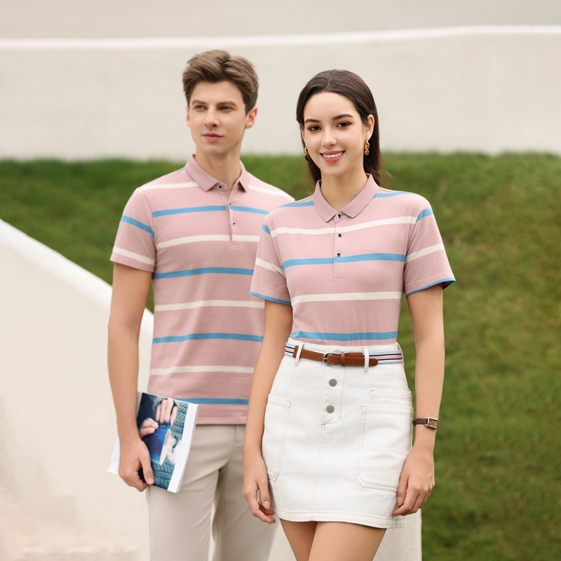 High Quality Men's 100% Cotton Striped Polo Shirt Summer Thin Business Lapel Embroidered Short-Sleeved T-Shirt Button Decoration - Image 2