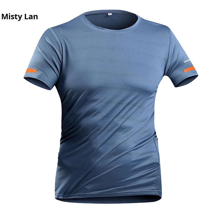 2025 Men's Large Size Ice Top T-Shirt Casual Versatile Quick-Drying Elastic Ice Mesh Sports Running Knitted Digital Animated Set - Image 4