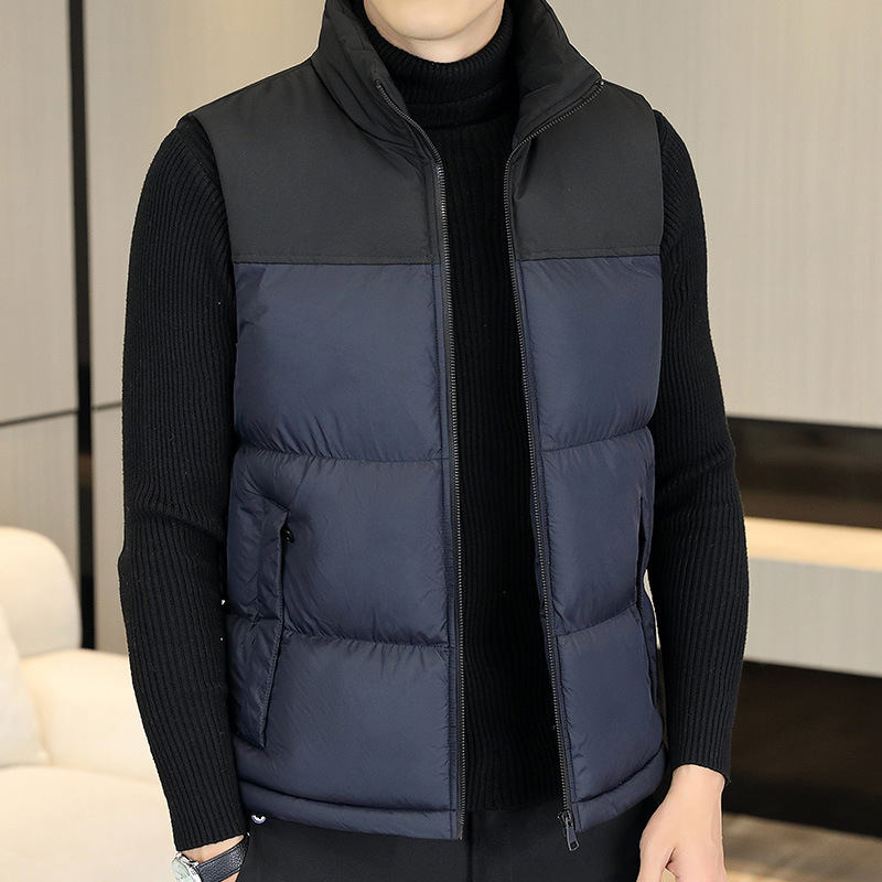 2022 Men's Casual Waistcoat Fashionable Thickened Cotton Collar Jacket Zipper Closure Plus Size for Autumn Winter Canvas Fabric - Image 2