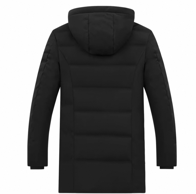 Hot Sales Custom Print Logo Men's Winter Street Wear Mid-length Hoodie Puffer Clothing Jacket Hooded Coat - Image 5