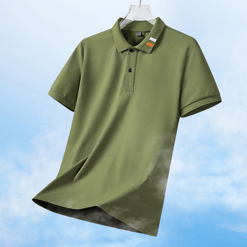 High Quality Men's Summer Business Style for Polo Shirt Solid Color Anti-Pilling Knitted Plain Dyed Short Sleeve Top Turn-Down - Image 6