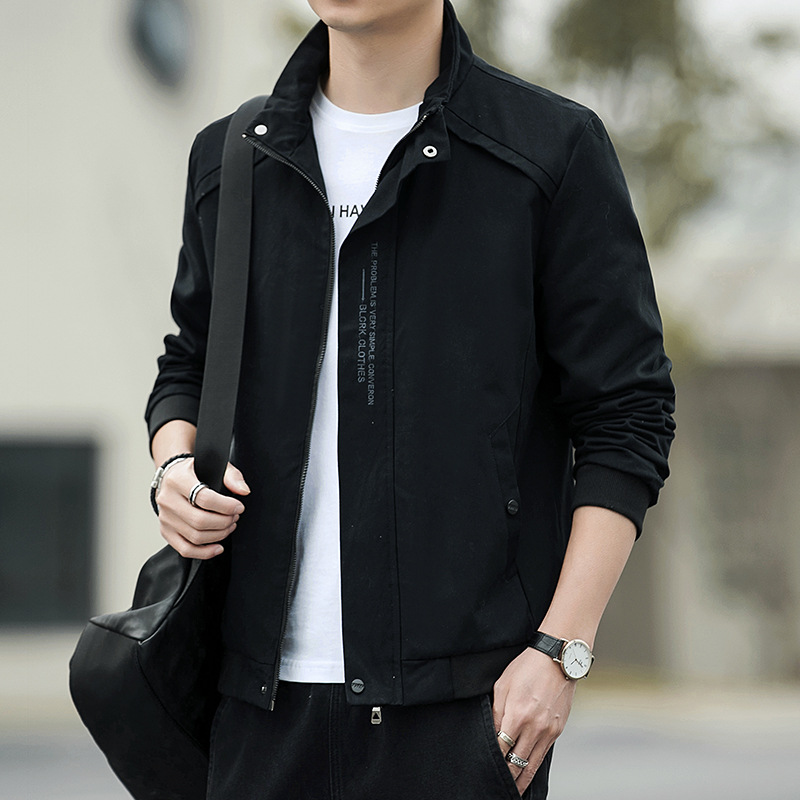 2022 Men's High Quality Fabric Casual Jacket with Korean Fashion Hooded Collar Crocheted Front Zipper Closure ODM Supply Air - Image 3