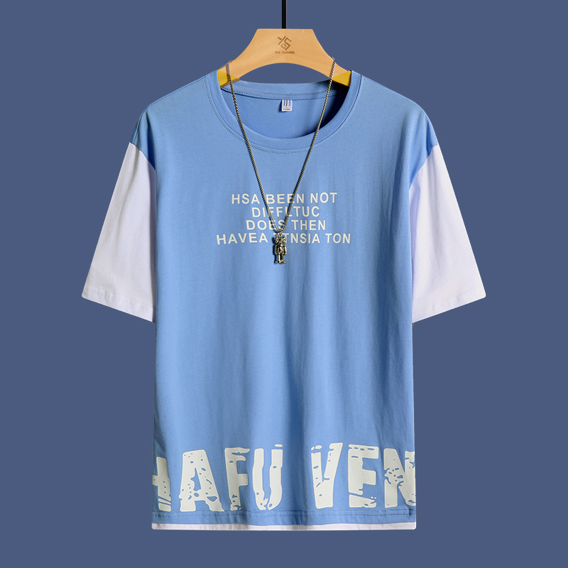 2025 Summer Trendy Brand Cotton T-Shirt for Boys New Short-Sleeved Casual Style Handsome Teenager Students 240 grams Flannel - Image 2