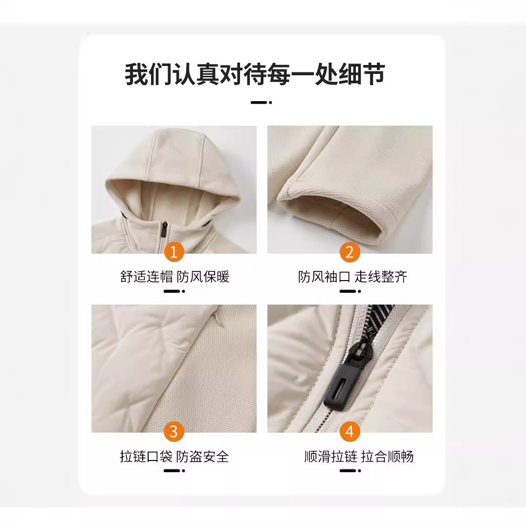Men's Famous Brand Thin Winter Puffer Jacket with Breathable Hood Snow-Ready down Hoodie for Optimal Comfort Zipper Closure - Image 6
