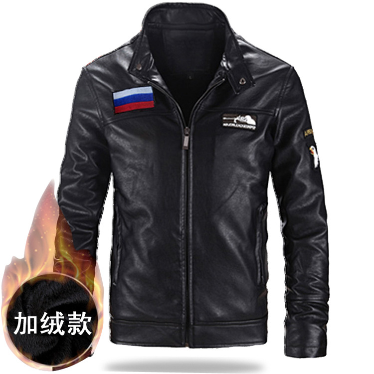 Unisex High Quality Vintage Hooded Bomber Jacket Cow Skin Leather Men's Women's Winter Puffer Fleece Jumper Stand Inspired Shiny - Image 5