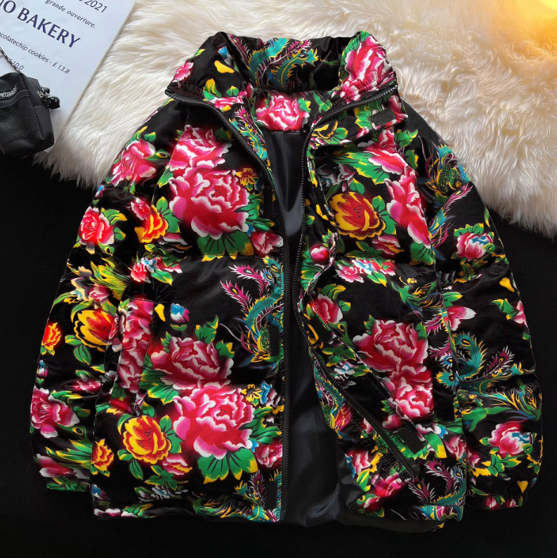 Chinese Traditional Thickened Cotton-Padded Jacket with Standing Collar Winter Warm Self-Cultivation Padded Coat - Image 4