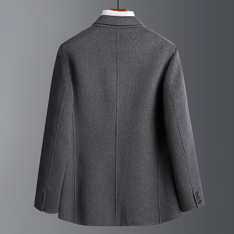 Handmade Men's Double-Sided Woolen Cloth Suit Coat Breathable Autumn Winter 80% Woolen Cloth Single Breasted Cross-Border for - Image 3
