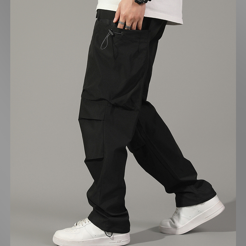 Men's Lightweight Vintage Print Casual Pants Breathable Cargo Design for Spring Summer Winter Mid-Waist Loose Fit Trendy Outdoor - Image 3