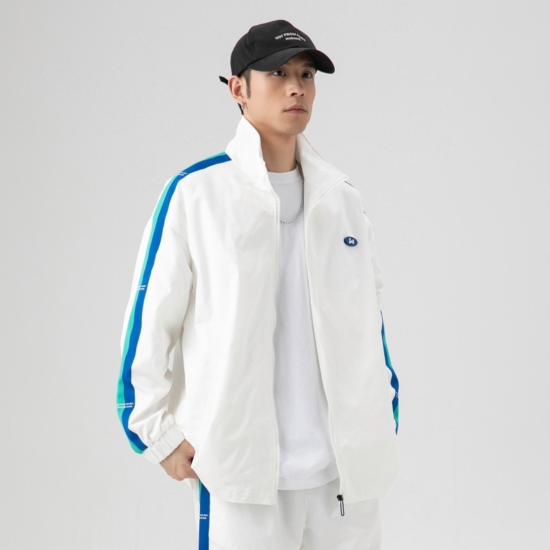 Brand New Men's Casual Sportswear Jacket Autumn Woven Outwear with Fashionable Stripes Hoodie & Sweatshirt Set Arrival - Image 2