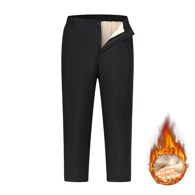 Men's Winter Casual Pants 100% Cotton with Velvet Padding and Graphene Knee Pads Plus Size Loose Fit Outer Wear for Adults - Image 6