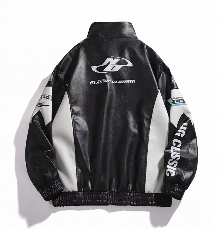 High Quality Racing Jacket Custom Logo Vintage Varsity Leather Patches Jacket Unisex Retro Racing Jacket - Image 5