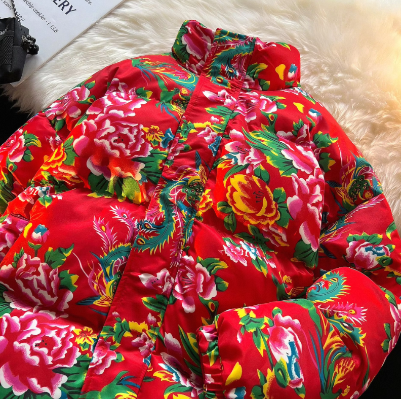 Chinese Traditional Thickened Cotton-Padded Jacket with Standing Collar Winter Warm Self-Cultivation Padded Coat - Image 3