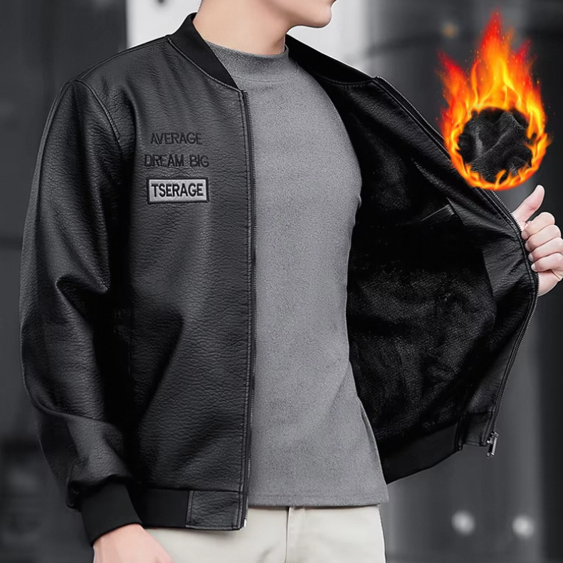 New High Quality Hooded Bomber Genuine Leather Jacket Men's Motorcycle Pattern Casual Imported Goatskin Coat - Image 5