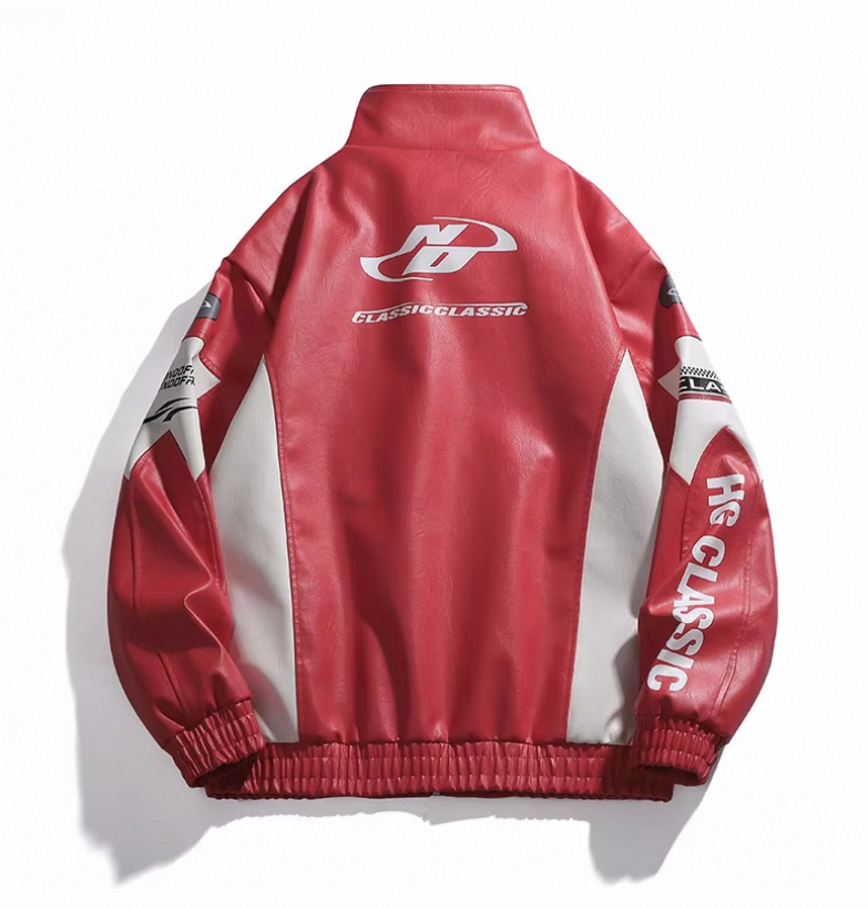 High Quality Racing Jacket Custom Logo Vintage Varsity Leather Patches Jacket Unisex Retro Racing Jacket - Image 4