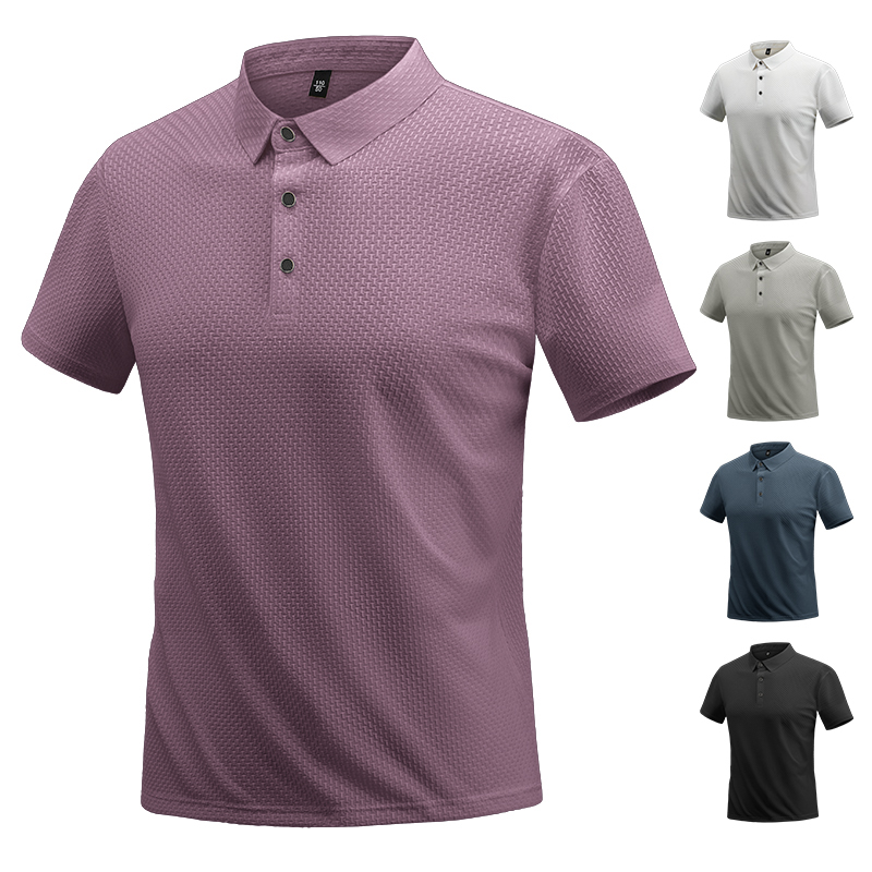 2025 Summer Cross-Border XL Men's Short Sleeve Shirt New Business Casual Polo Collar Dress Formal Dad - Image 4