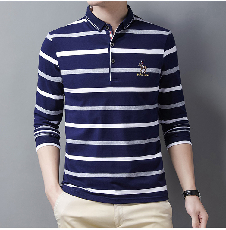 Men's Sleeved for Polo Shirt Solid Pattern Embroidered Design Dark Colored Anti-Pilling Feature ODM Customizable Techniques - Image 6